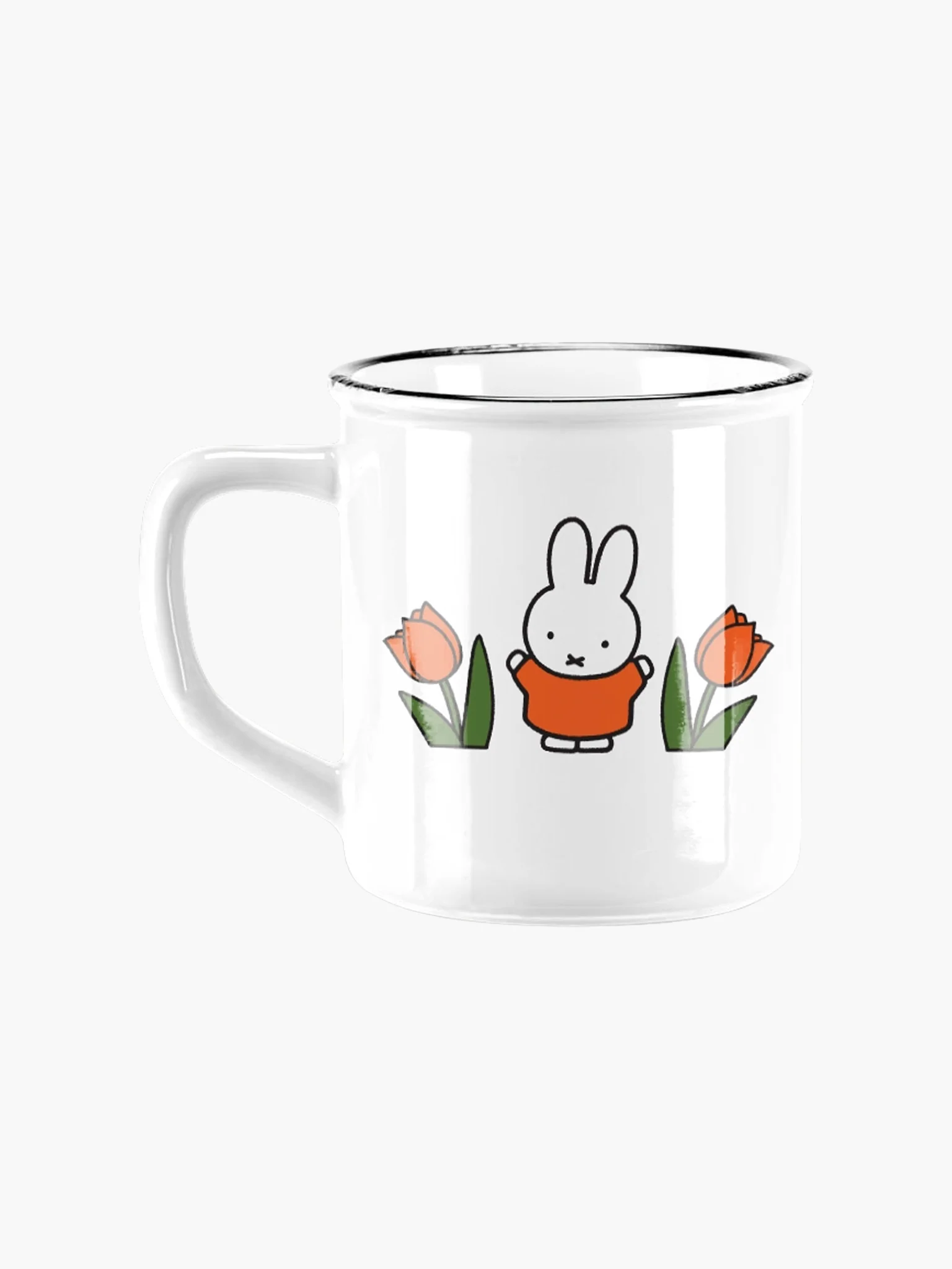 Miffy Retro Ceramic Mug -Tulips Red
