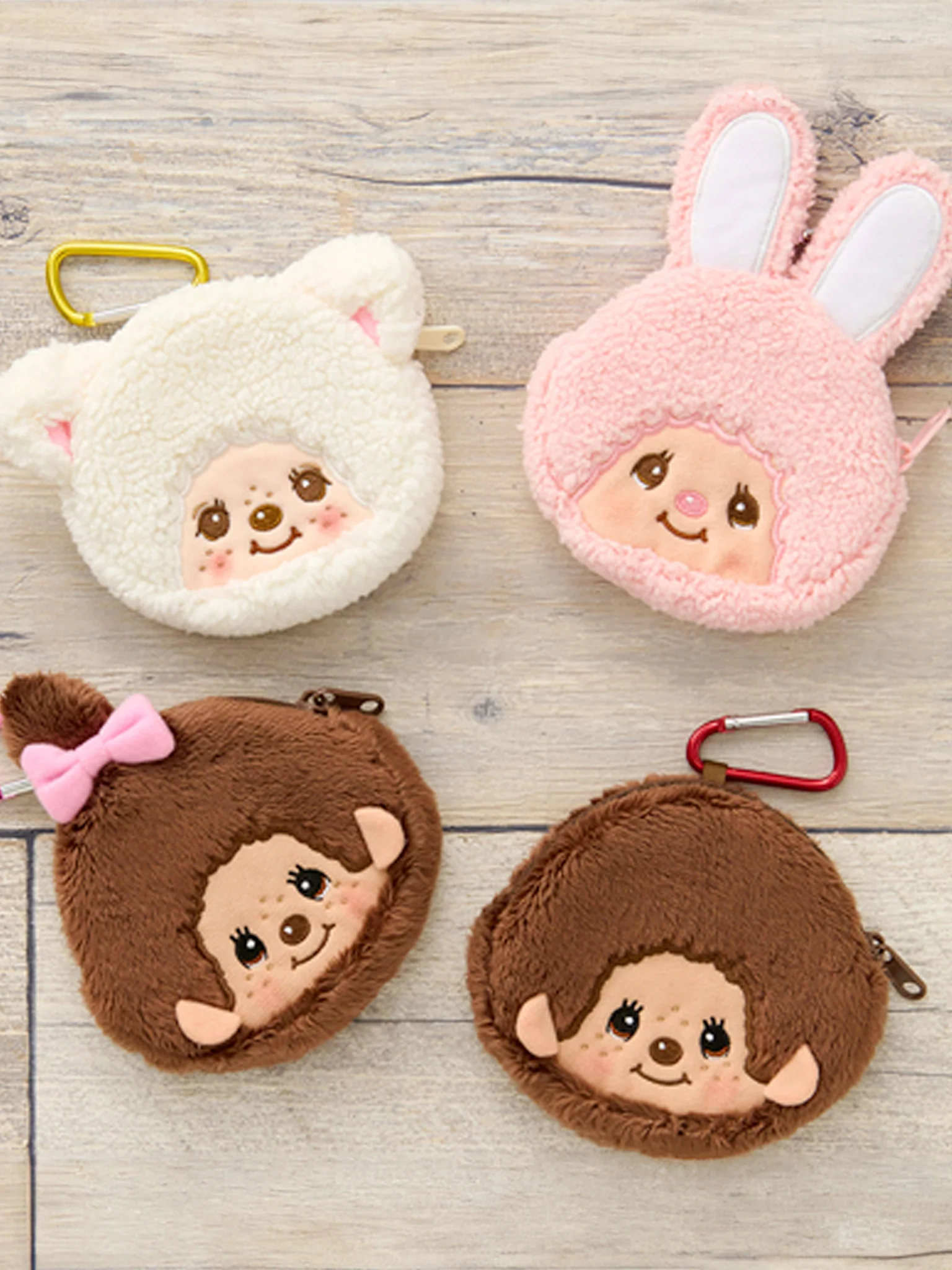 Monchhichi Zip Pouch with Carabiner - Girl - Image 4