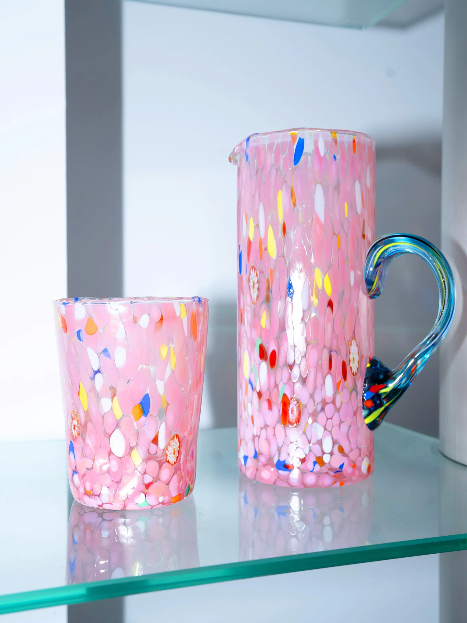 Murano Graniglia Glass Carafe - Pink - Image 2