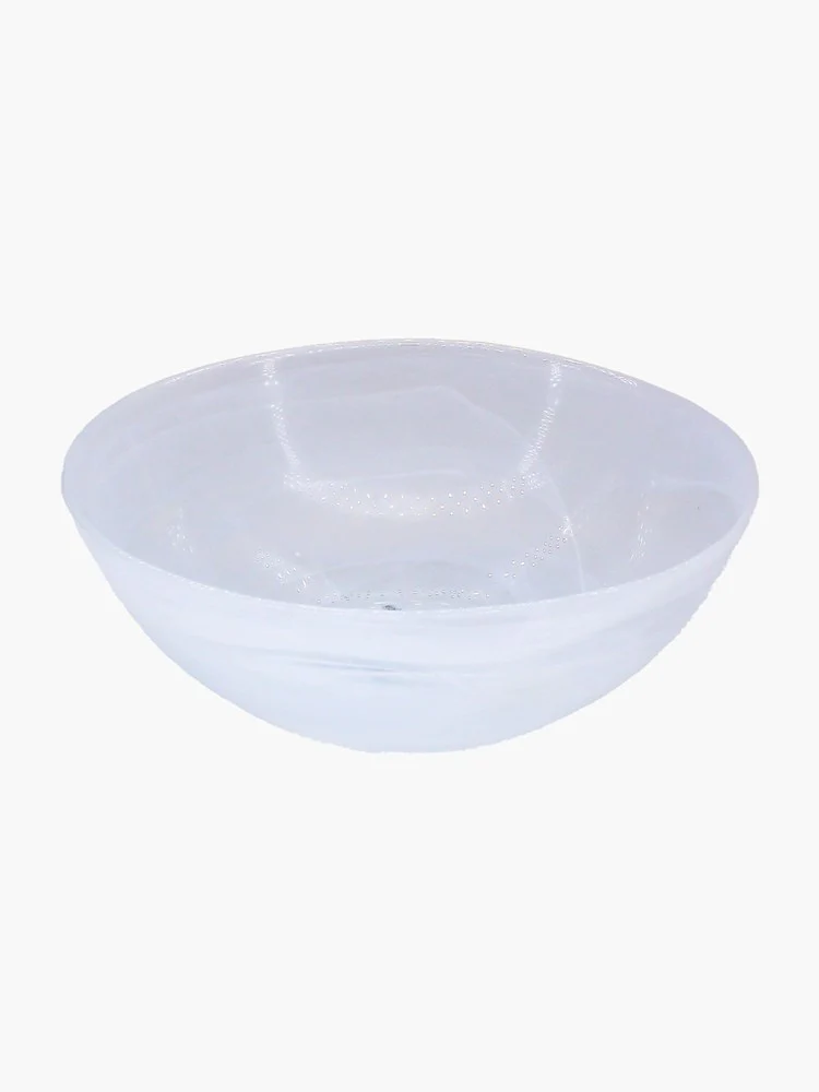 Murano Iris Glass Bowl (20cm) - White