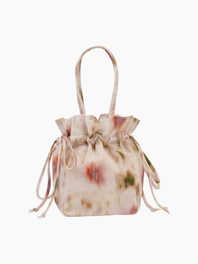 Nylon Drawstring Bag - Abstract Floral