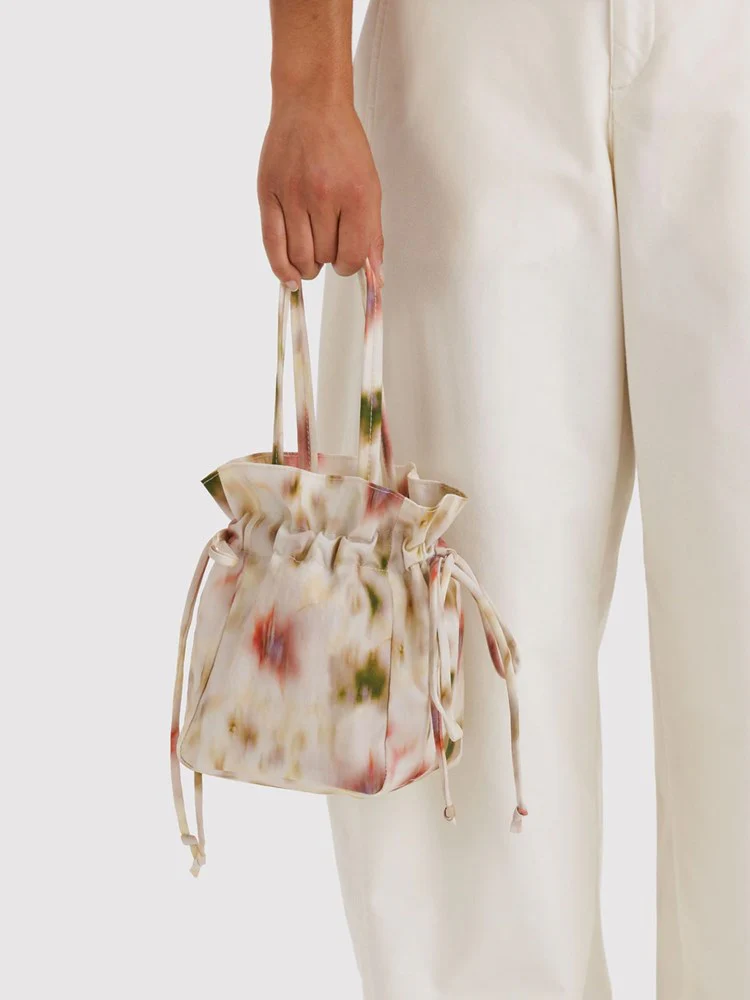 Nylon Drawstring Bag - Abstract Floral - Image 3