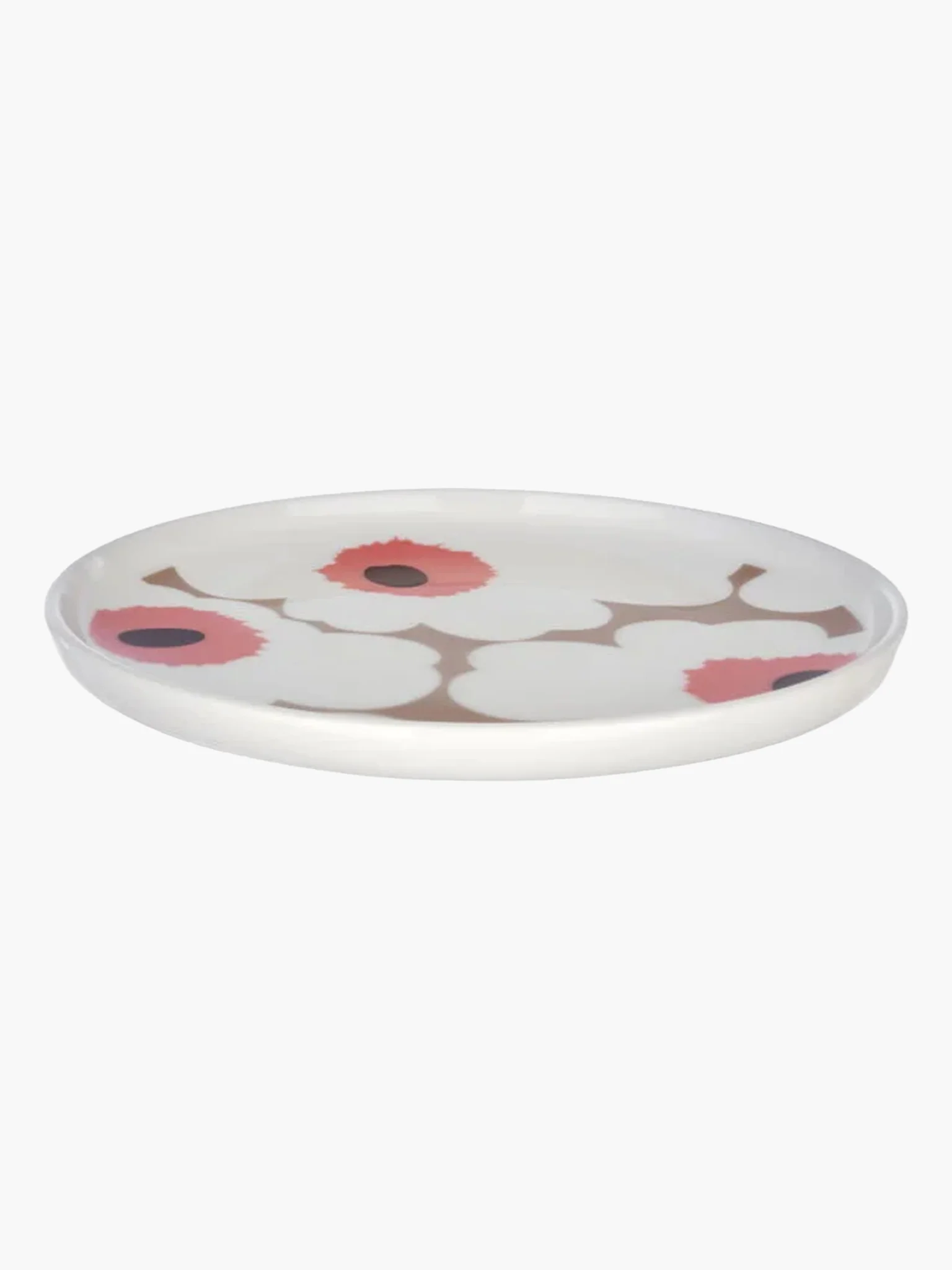 Oiva / Unikko Plate - White & Clay (20cm) - Image 2