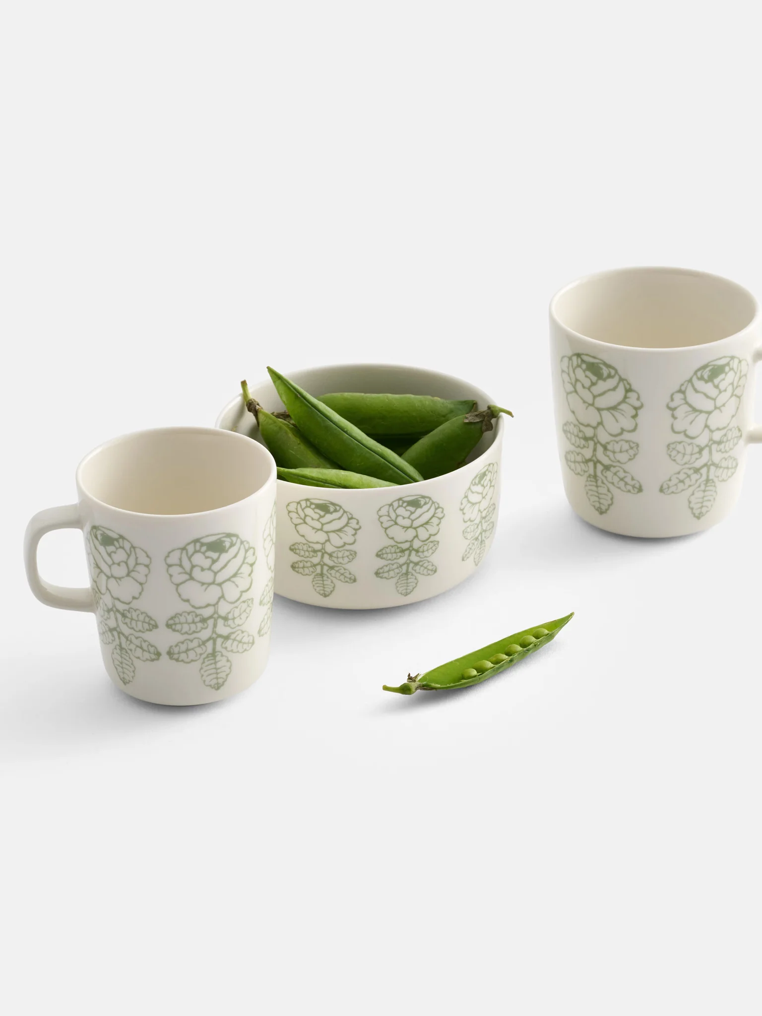Oiva / Vihkiruusu Bowl - White & Sage (500ml) - Image 2