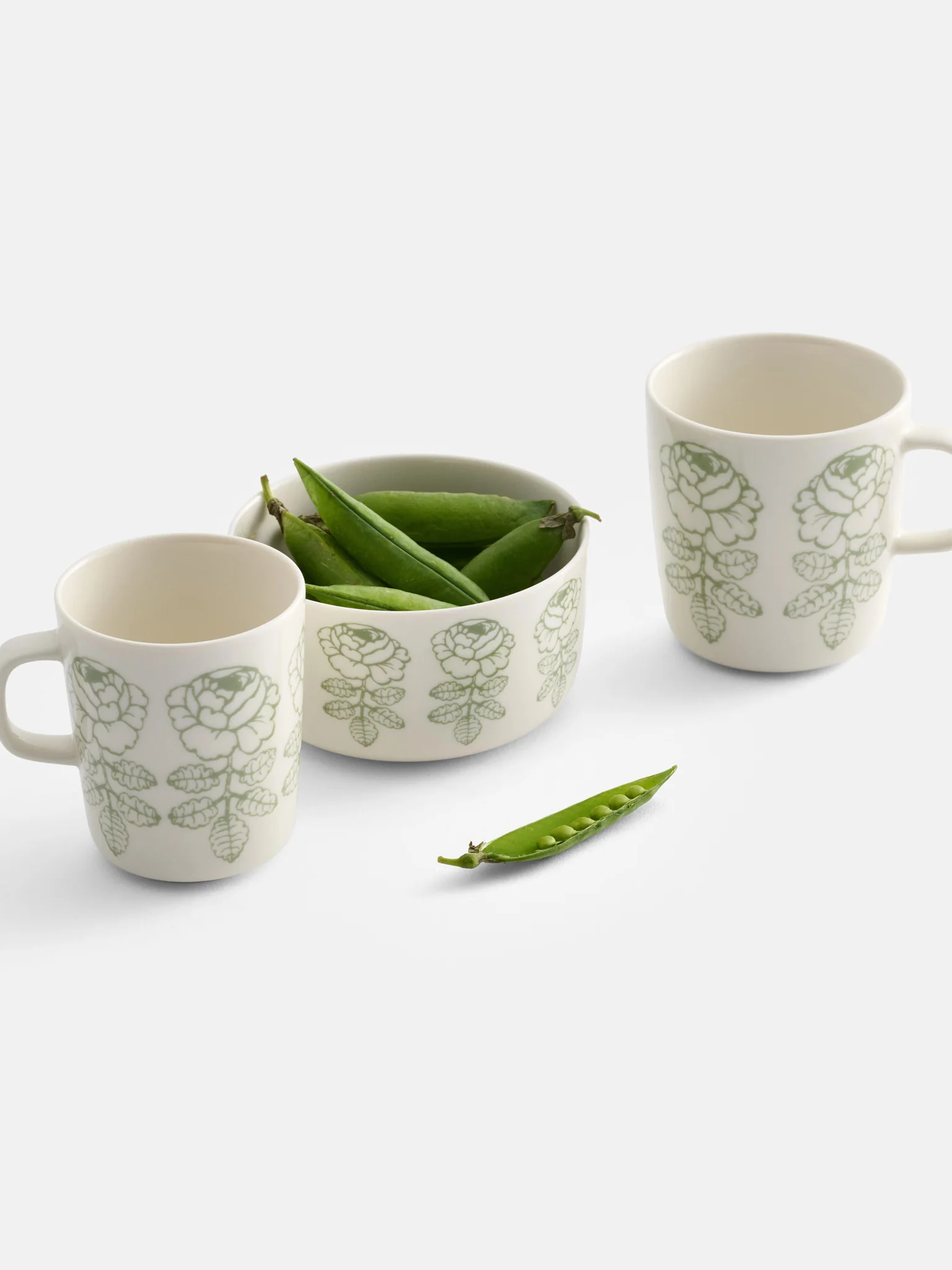 Oiva / Vihkiruusu Mug - White & Sage (250ml) - Image 2