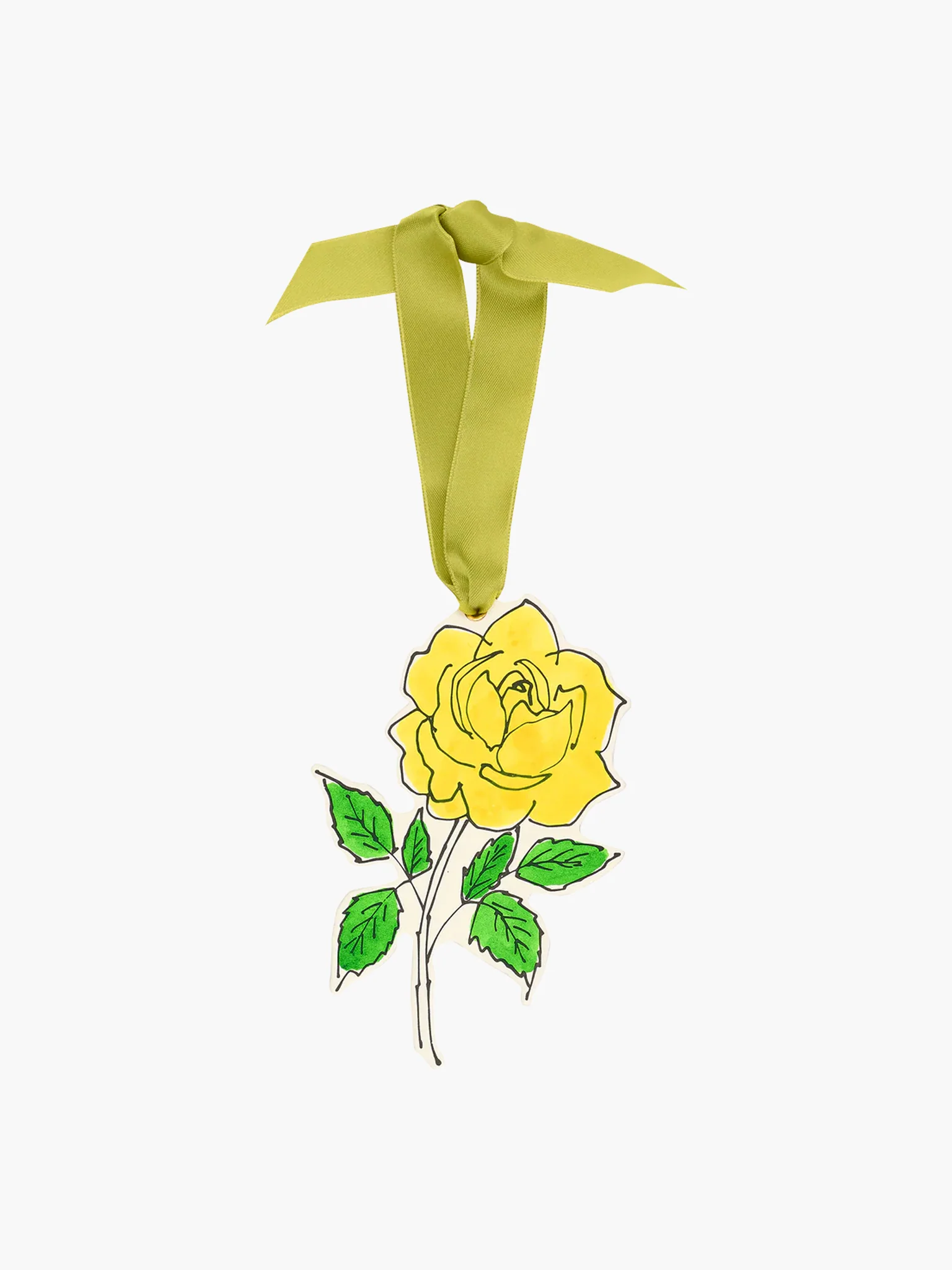 Ornamental Paper Gift Tag - Yellow Rose