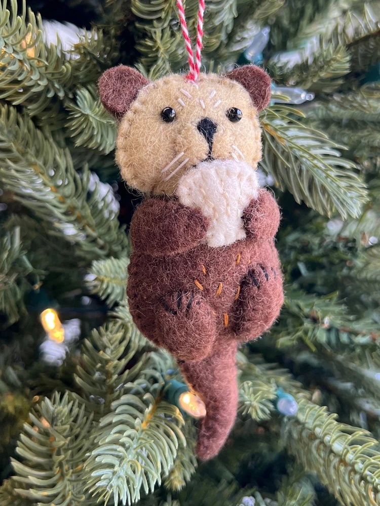 Otter Felt Ornament - Image 2