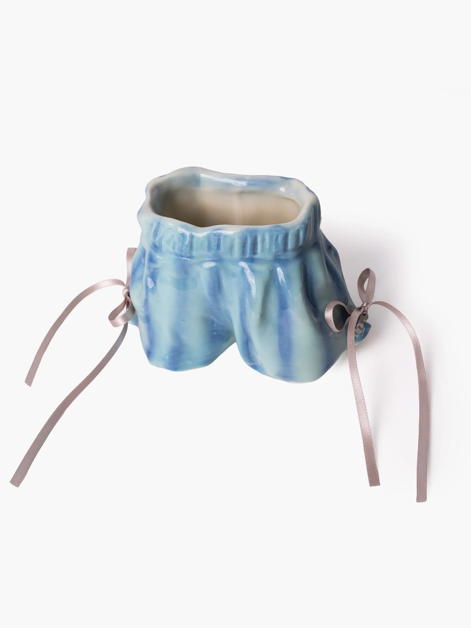 Pantstripes Pot/Vase - Blue (Hands x Albatross Ceramic)
