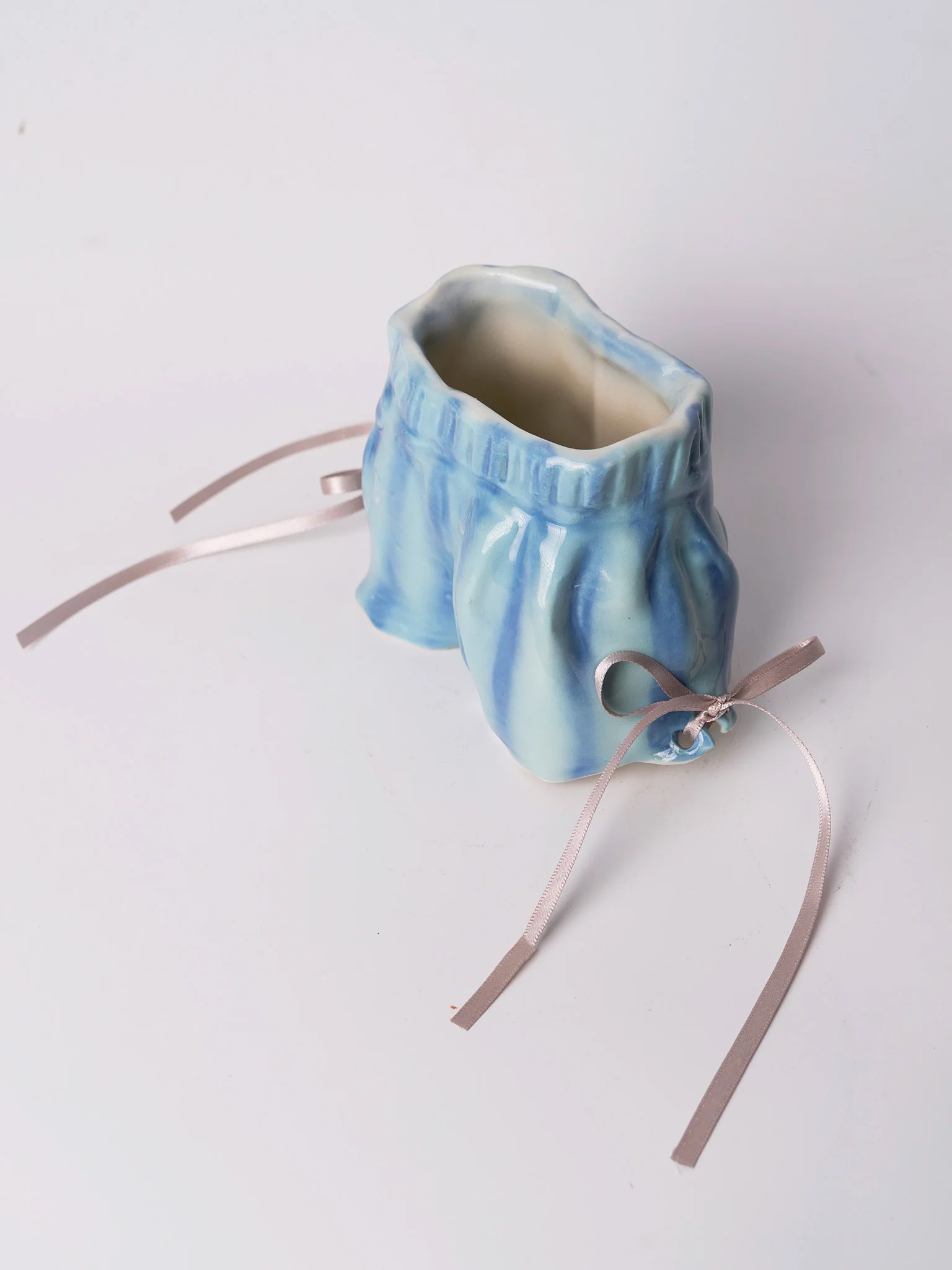 Pantstripes Pot/Vase - Blue (Hands x Albatross Ceramic) - Image 2