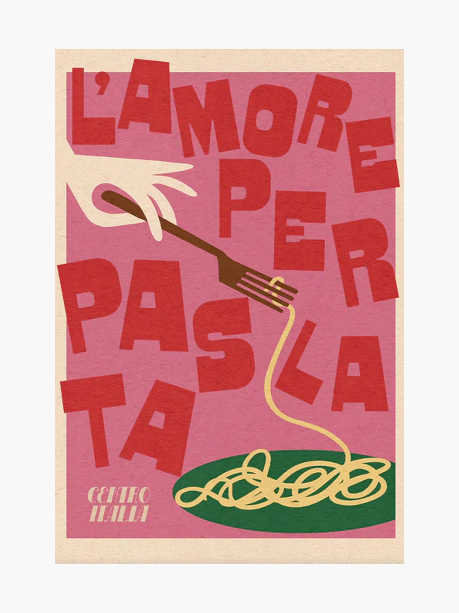 Pasta Love Print - Pink (A3)