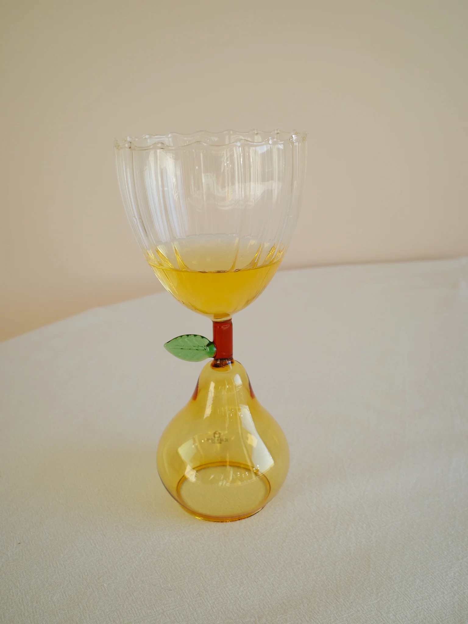Pear Wine Glass - Yellow - Image 3