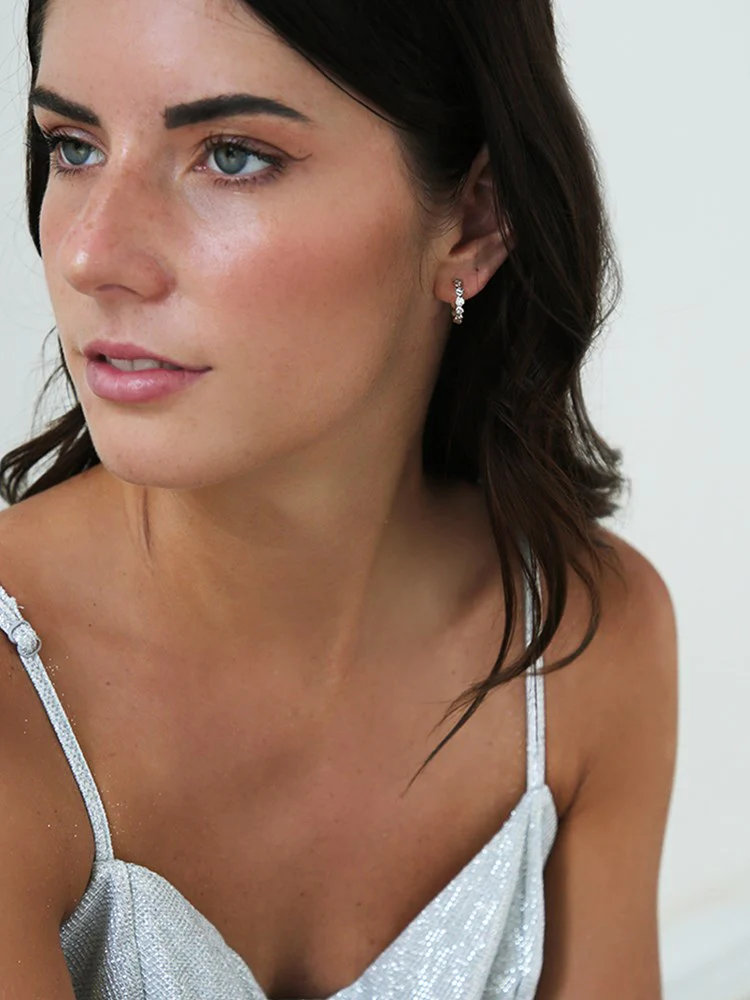 Pebble Hoops - Silver - Image 3