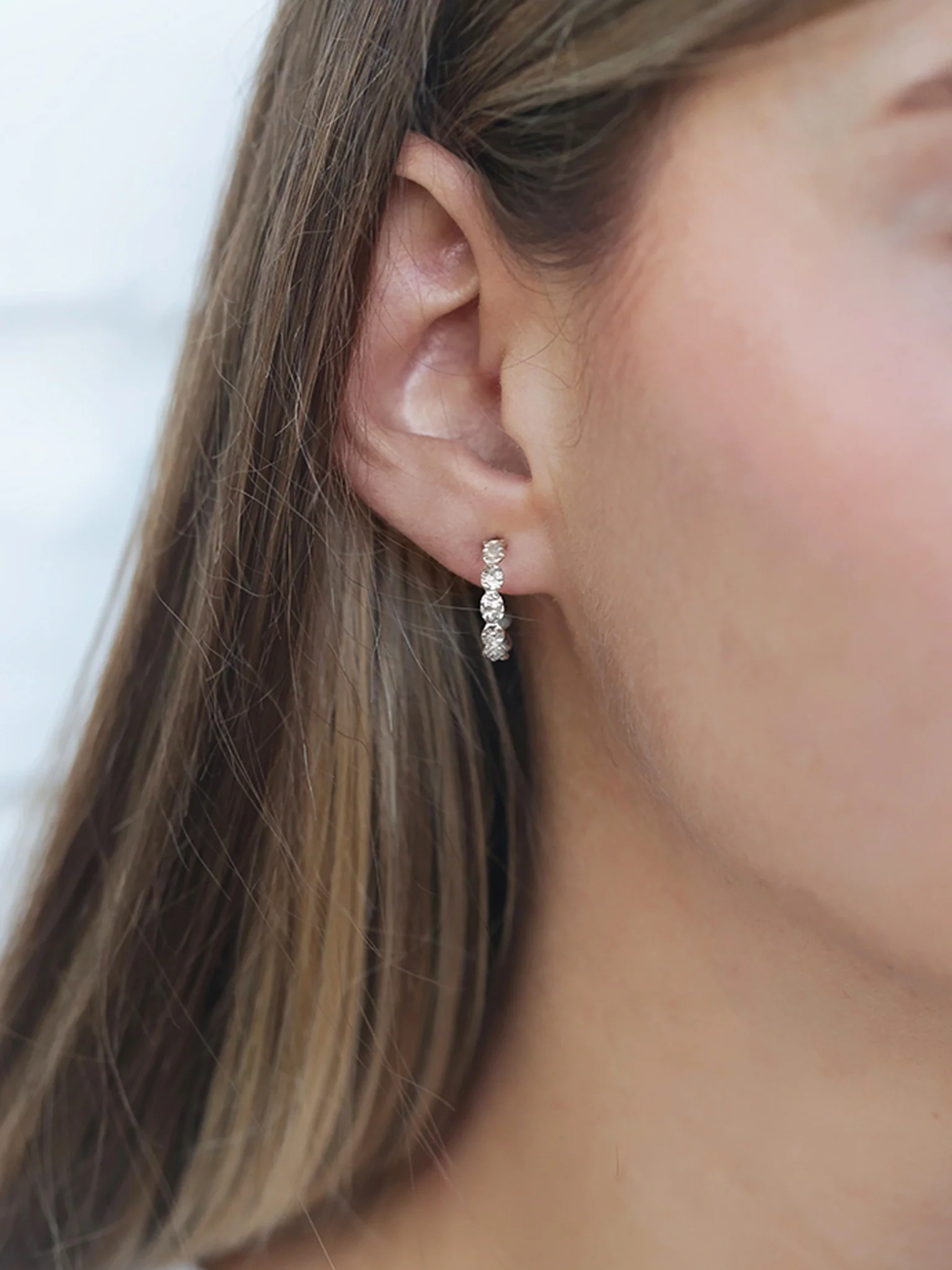Pebble Hoops - Silver - Image 4
