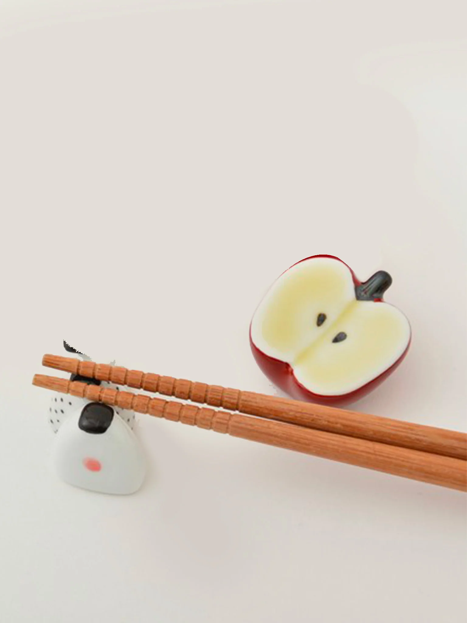 Porcelain Chopstick Rest - Half Apple - Image 3