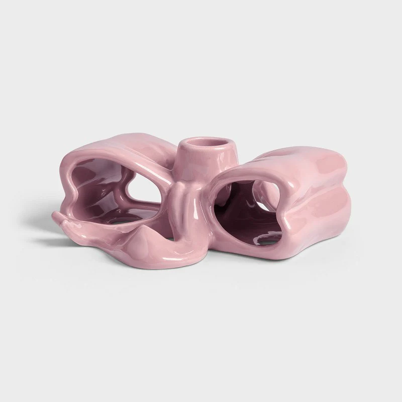 Ribbon Candle Holder - Pink - Image 2