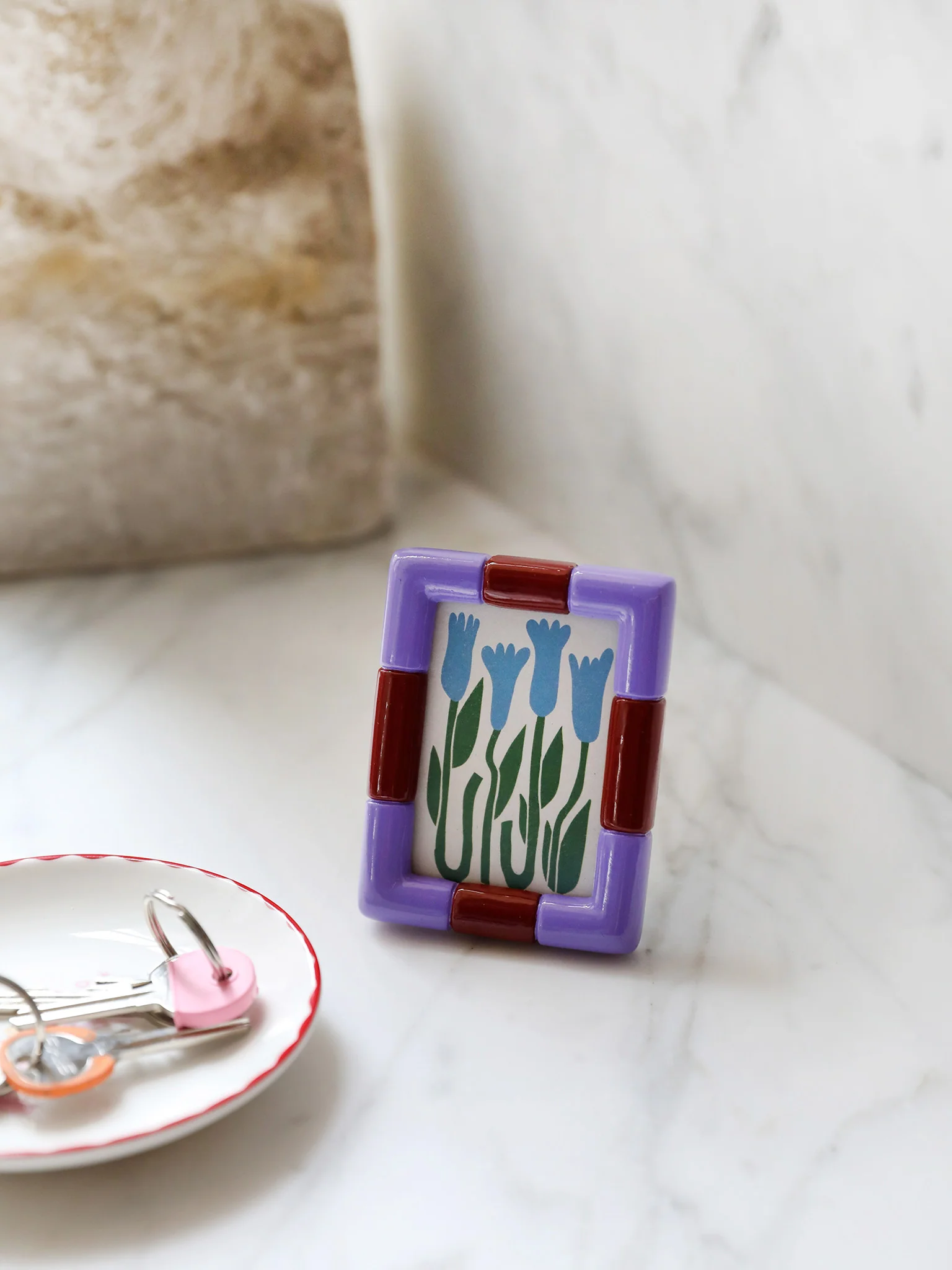 Rift Tiny Photo Frame - Lilac/Burgundy (5x8cm) - Image 2