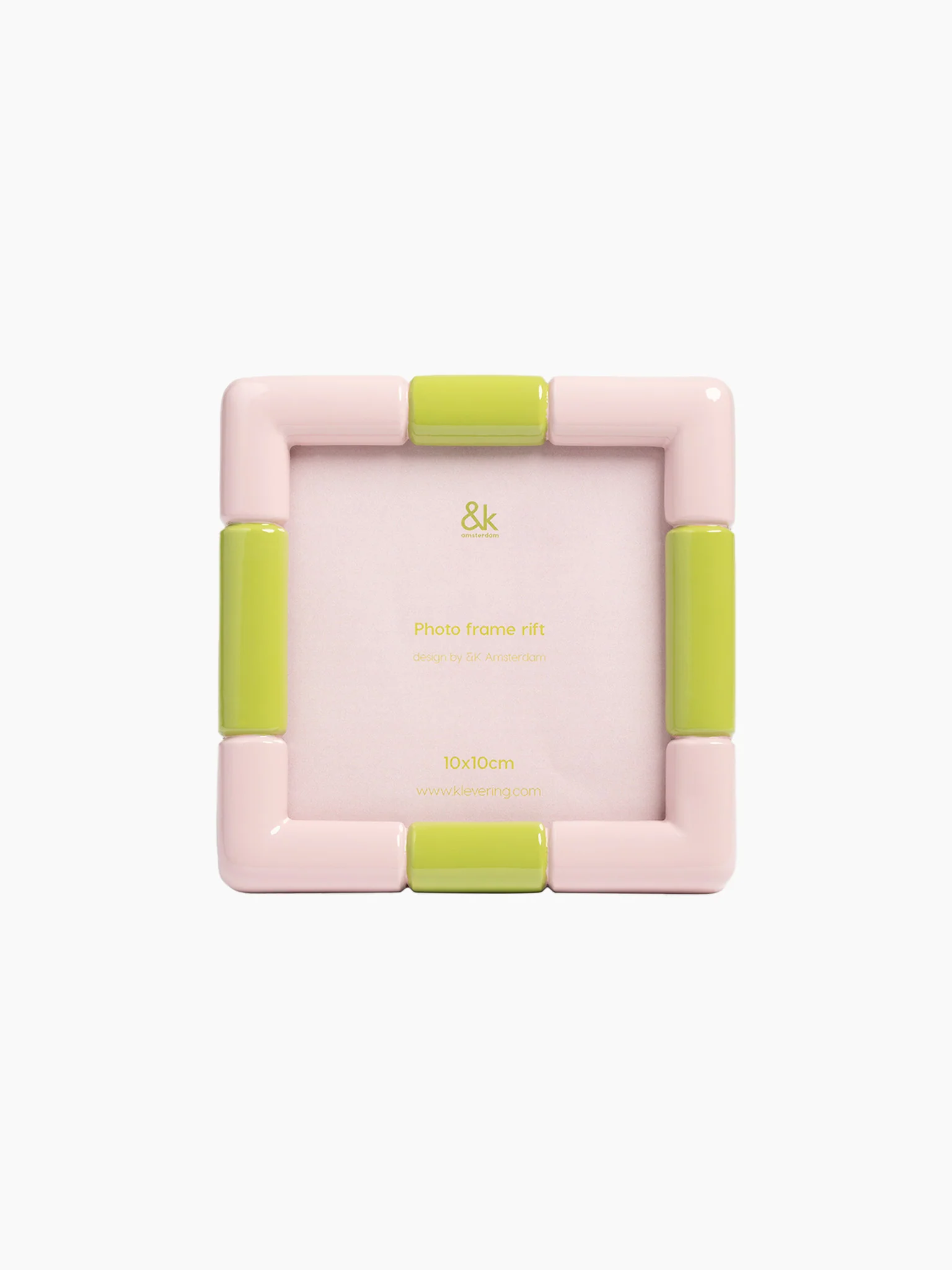 Rift Small Photo Frame - Pink/Green (10x10cm)