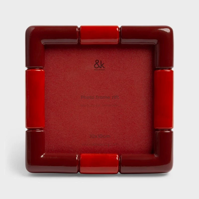 Rift Small Photo Frame - Burgundy (10x10cm)