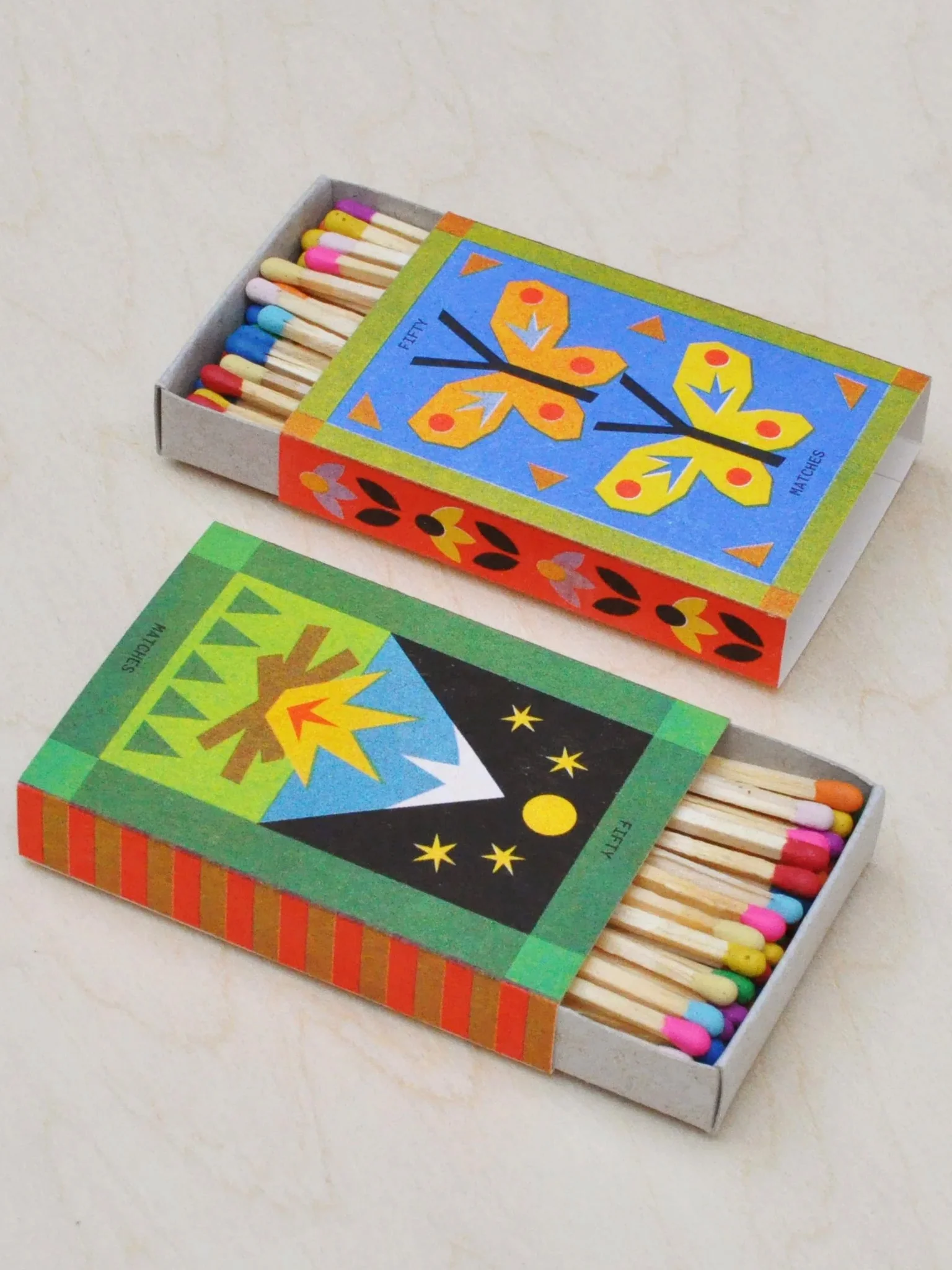 Risograph Printed Matchbox - Campfire - Image 2