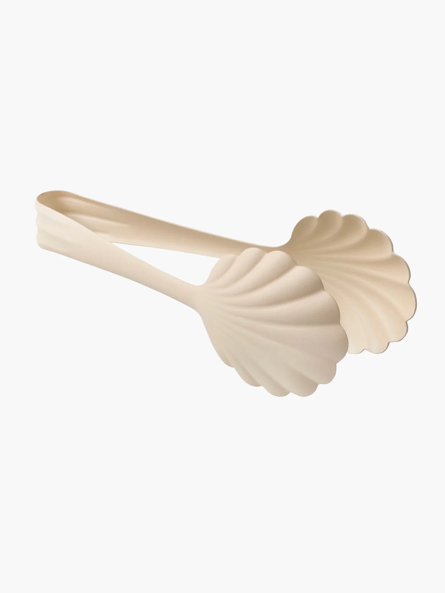 Scalloped Bakery Tongs - Matte Off White