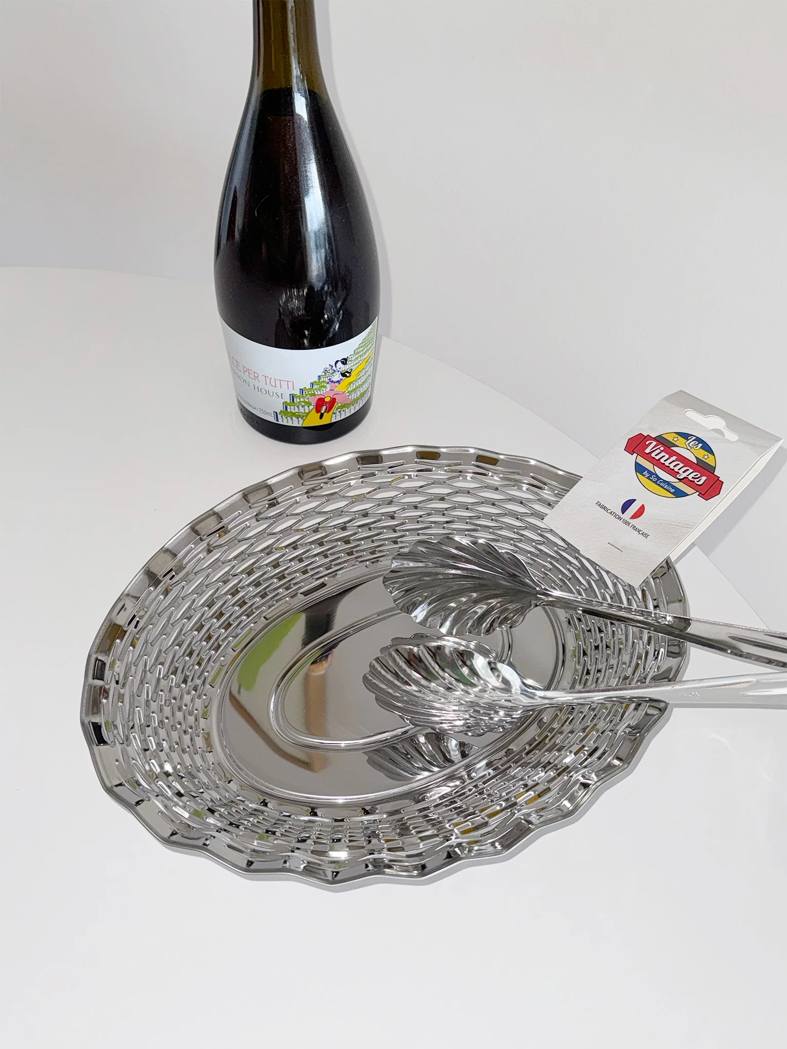 Scalloped Bakery Tongs -  Stainless Steel - Image 2