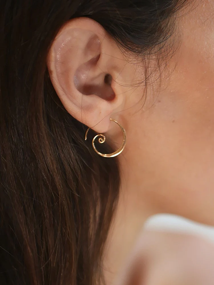 Sea Spiral Earrings - Gold - Image 2
