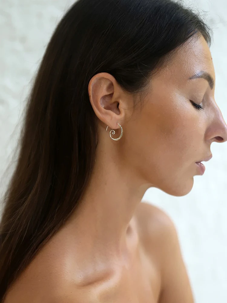 Sea Spiral Earrings - Silver - Image 3