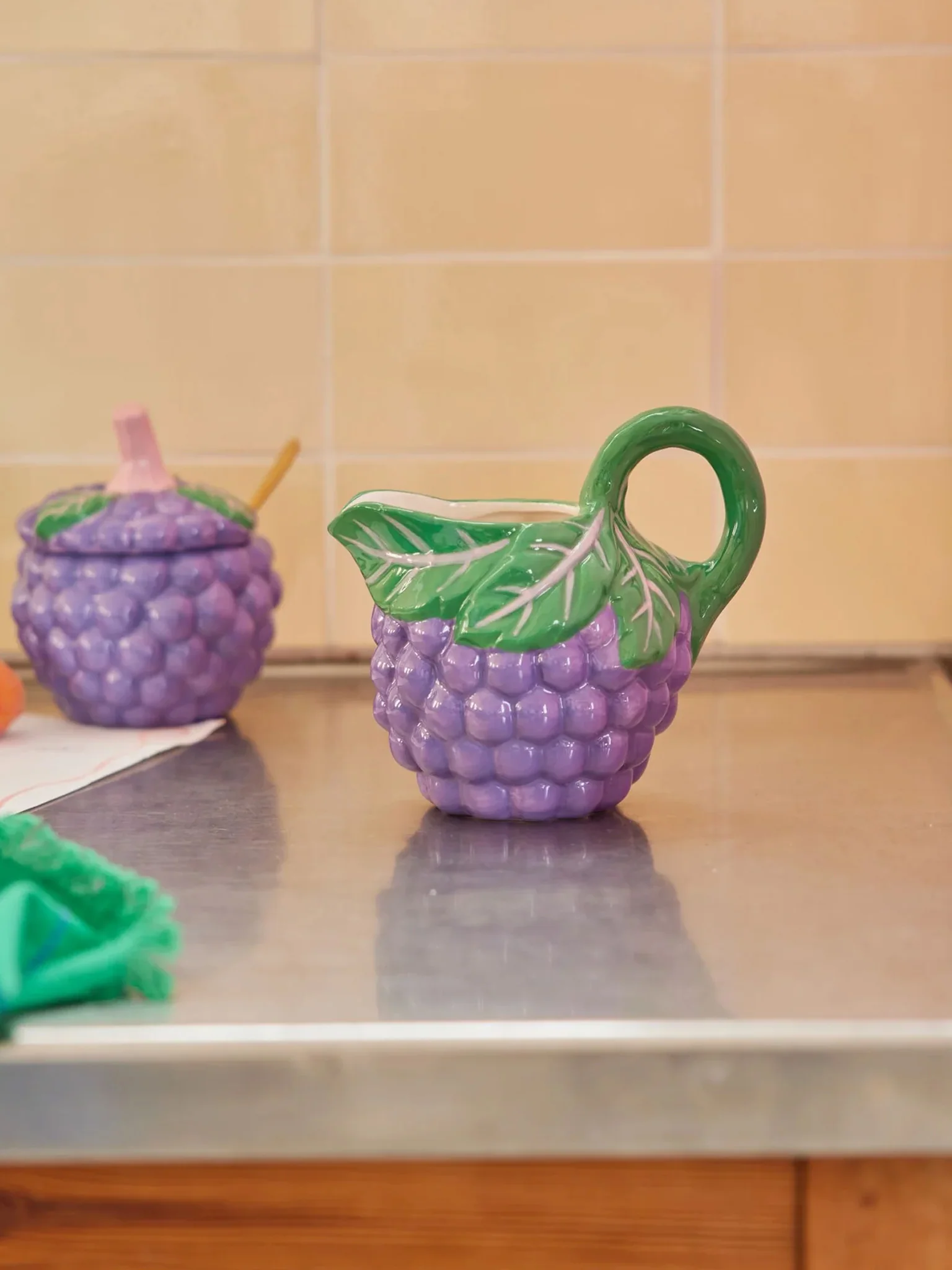 Berry Small Ceramic Jug - Lavender - Image 2