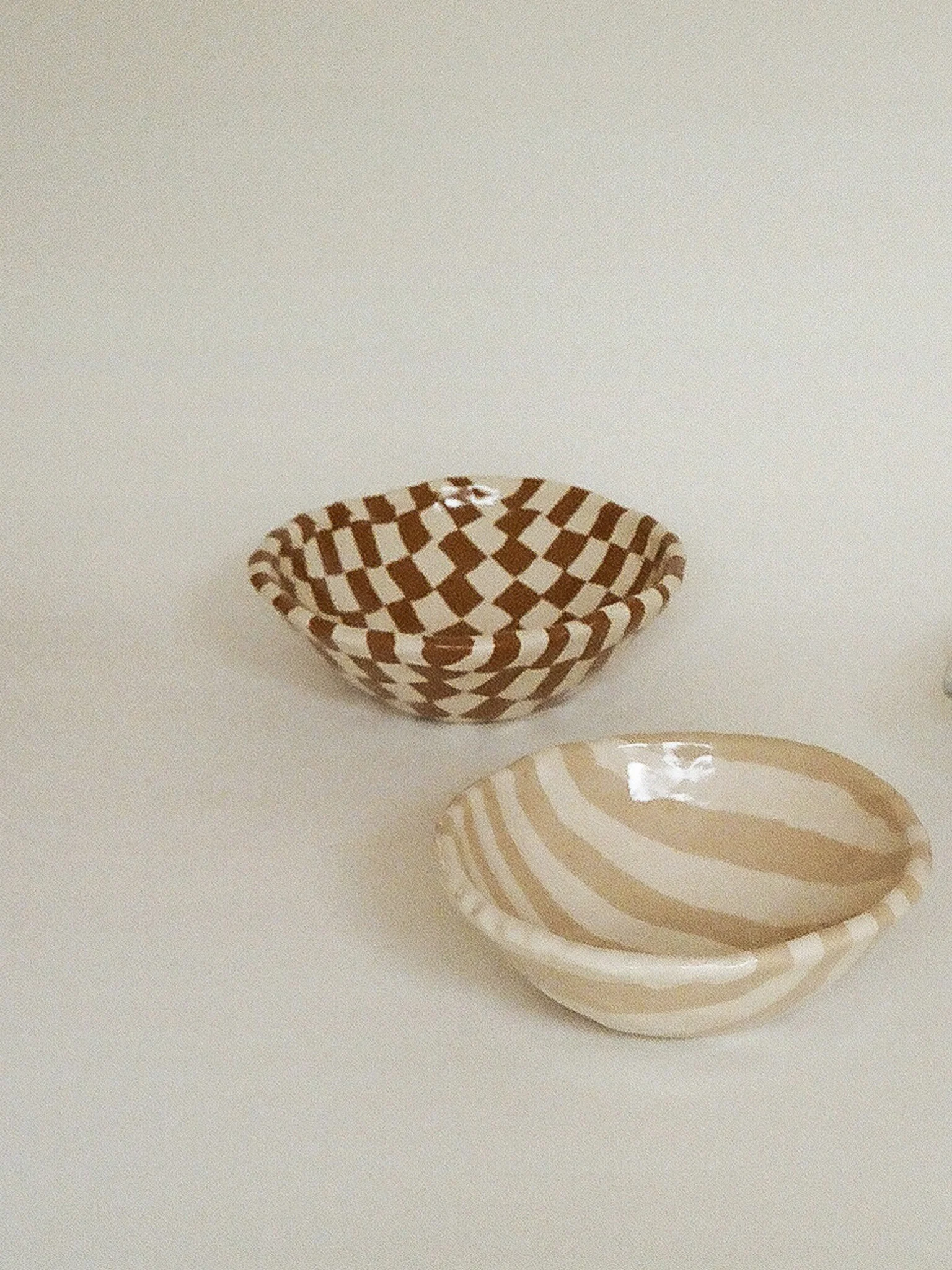 Small Check Bowl (15cm) - Choco - Image 2