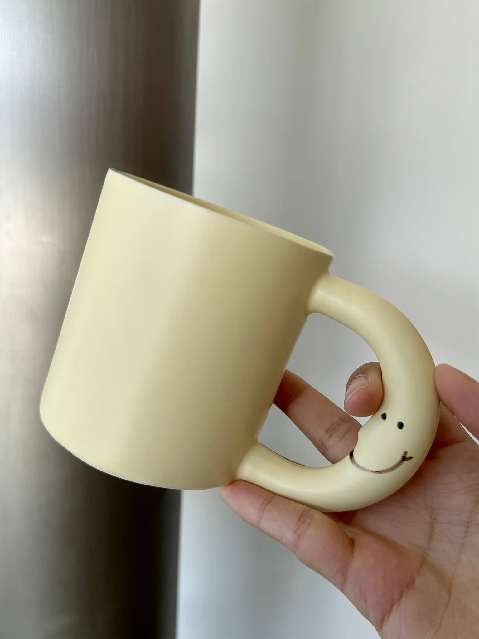 Smile Moon Mug (350ml) - Butter Yellow - Image 3
