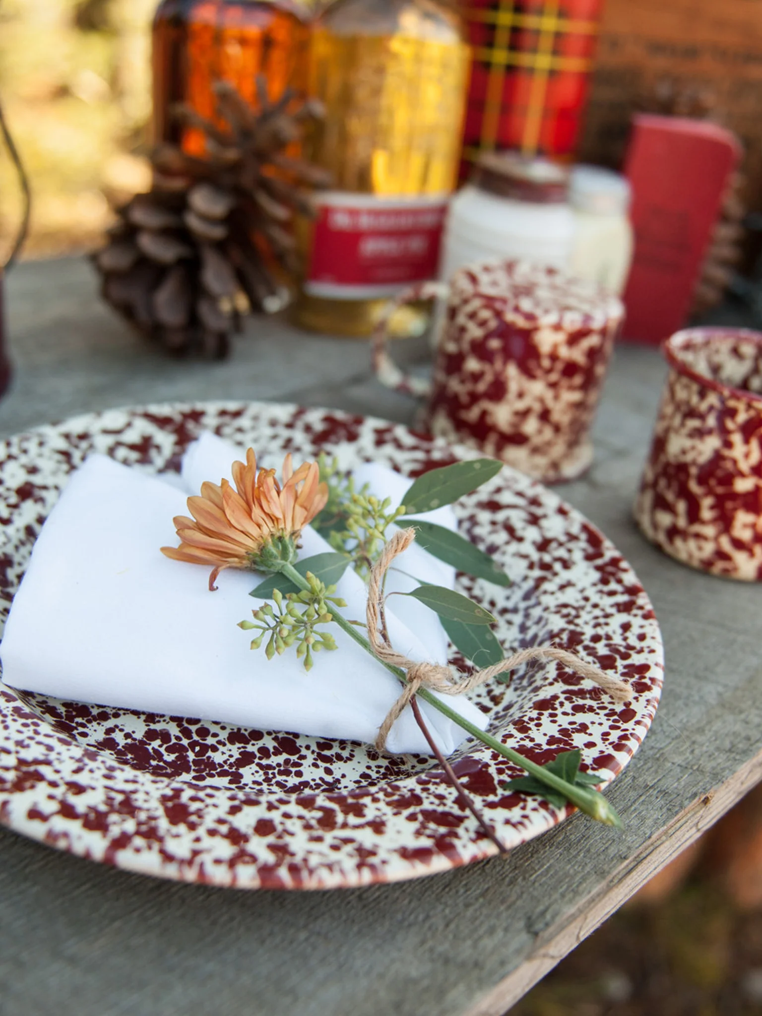 Splatter Dinner Plate (26.5cm) - Green & Cream - Image 2