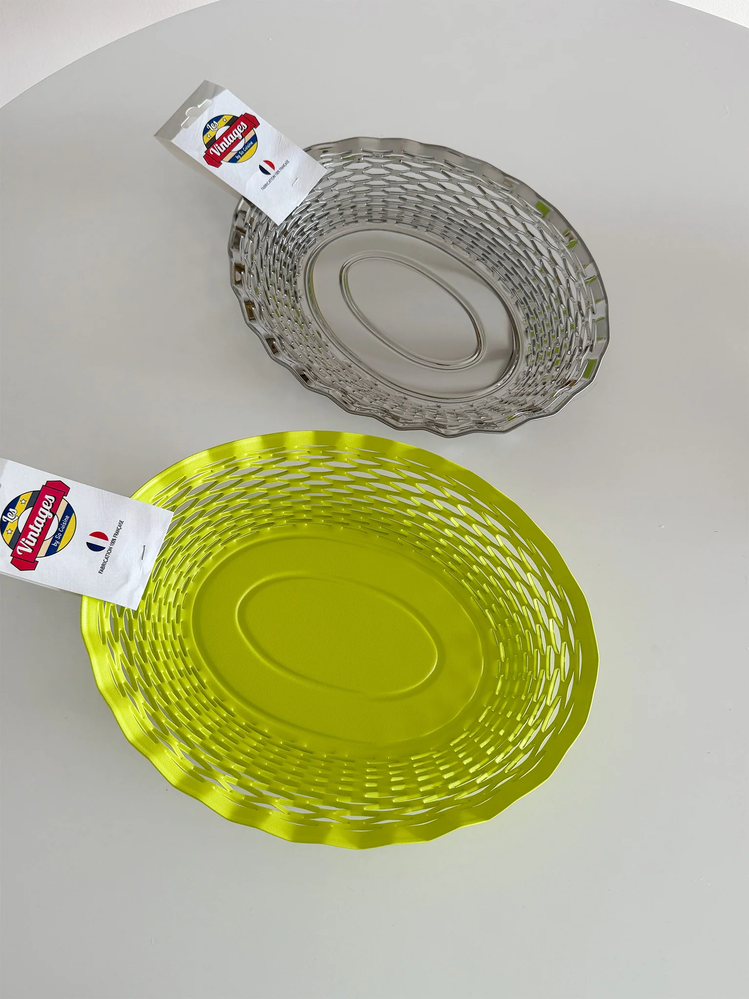 Stainless Steel Bread & Food Basket - Apple Green - Image 2