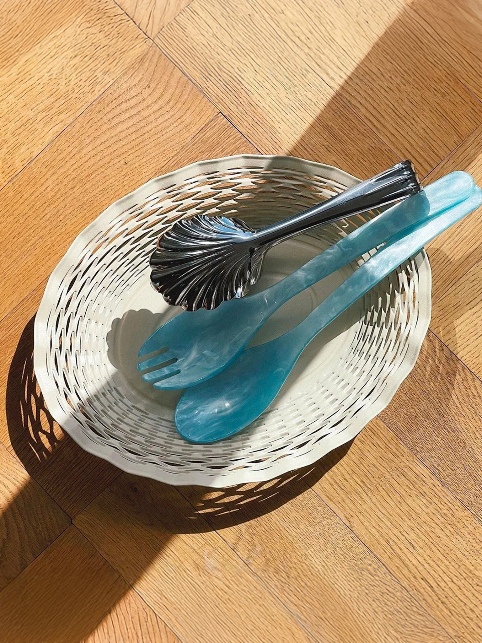 Stainless Steel Bread & Food Basket - Matte Off White - Image 2