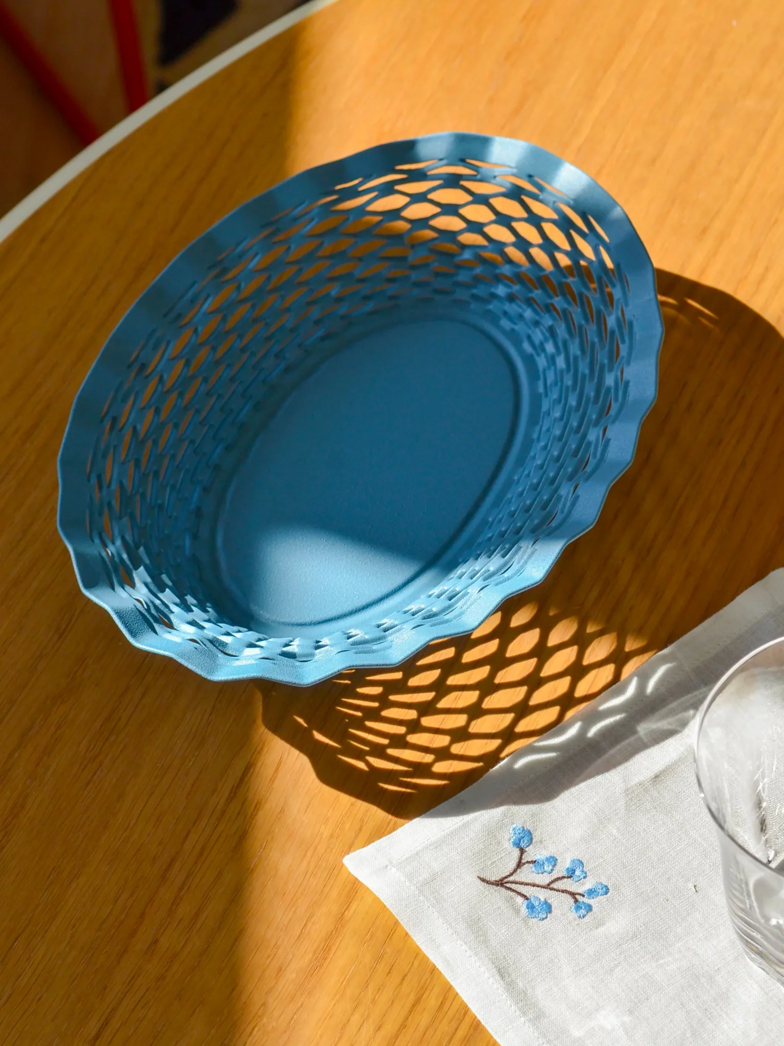 Stainless Steel Bread & Food Basket - Pastel Blue - Image 2