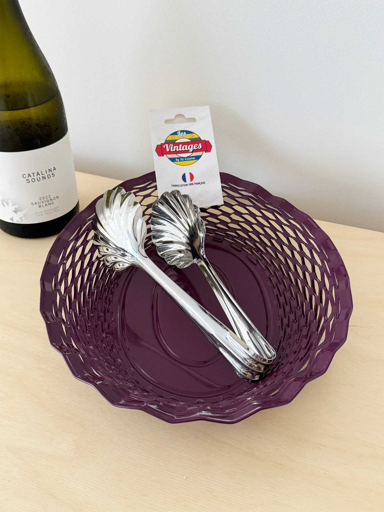 Stainless Steel Bread & Food Basket - Purple - Image 2