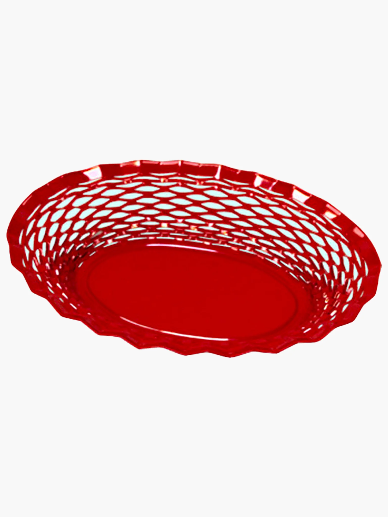 Stainless Steel Bread & Food Basket - Shiny Red