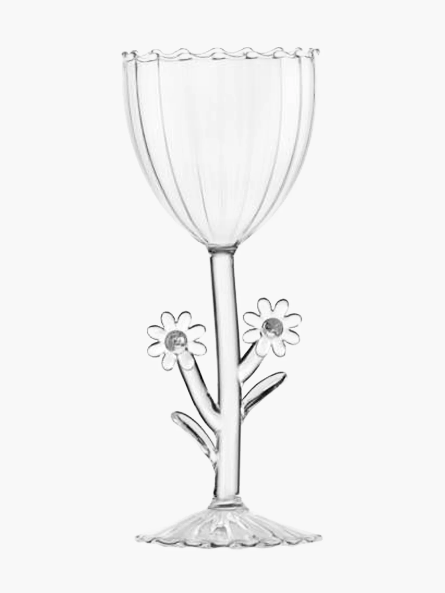 Stemmed Wine Glass - Daisy Clear