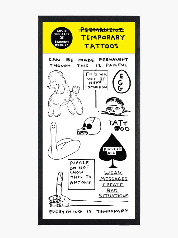 Temporary Tattoos x David Shrigley Stickers