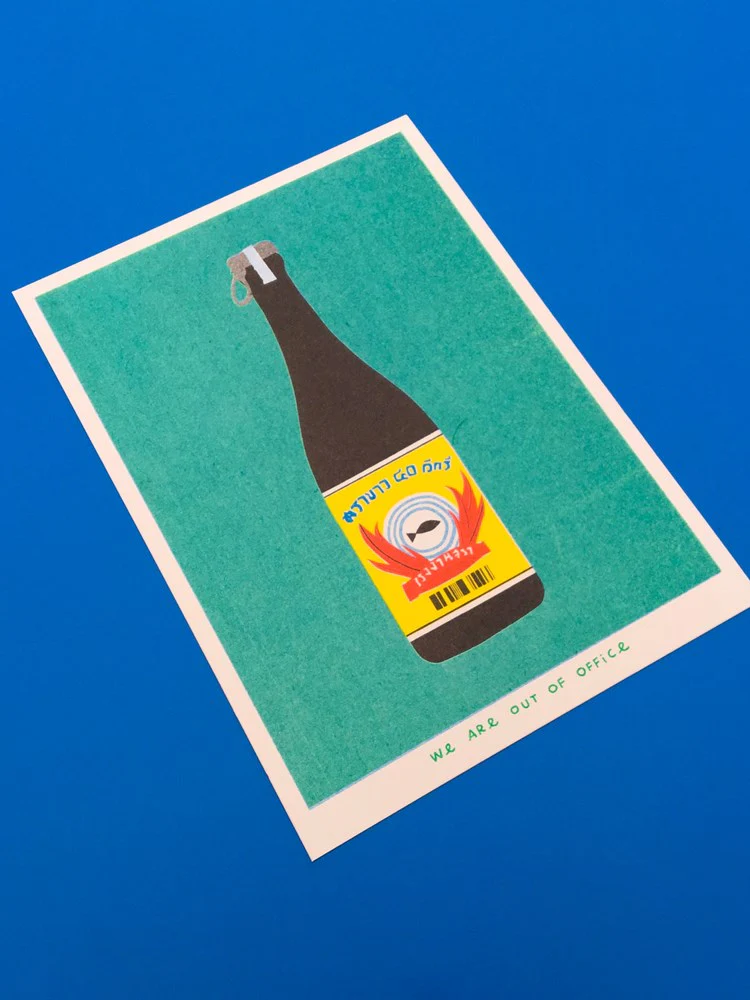 Thai Bottle of Booze - Risograph Print (13x18cm) - Image 2