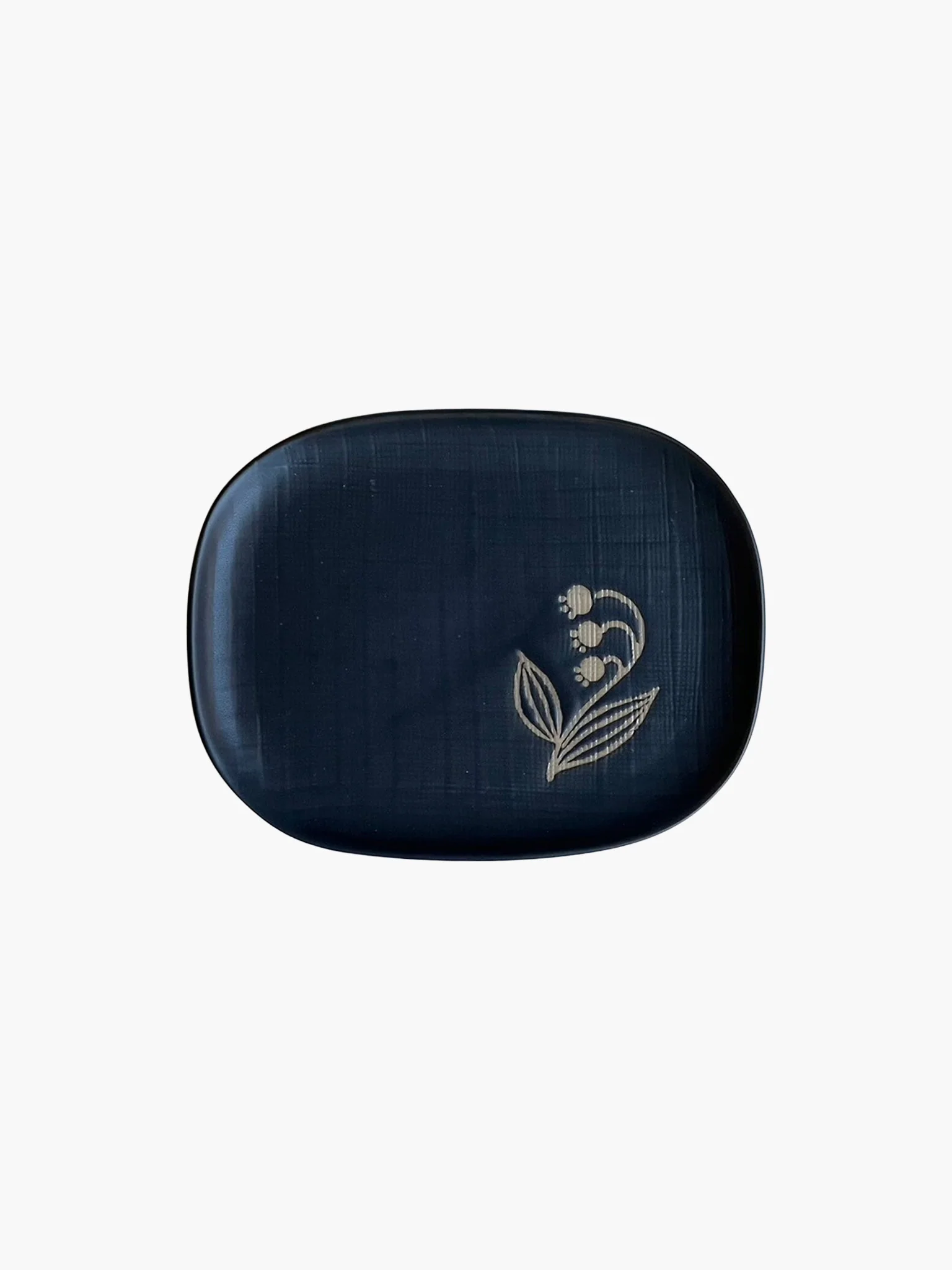 Toritoha Medium Flower Dish - Navy (16cm)