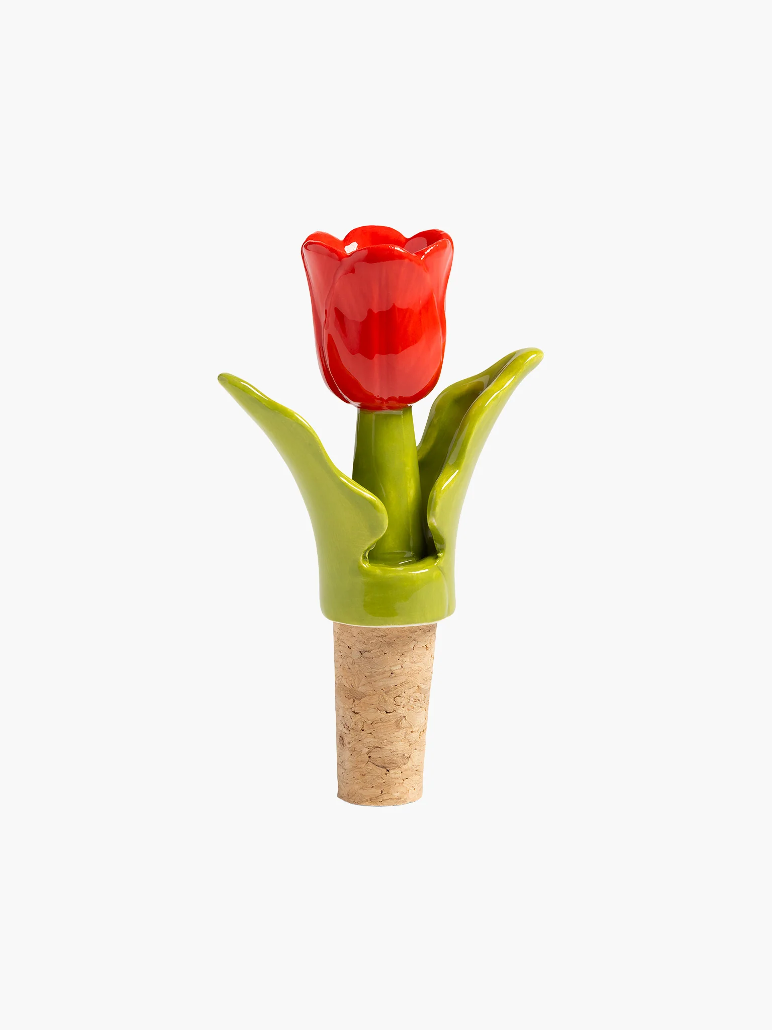 Tulip Bottle Stopper - Red
