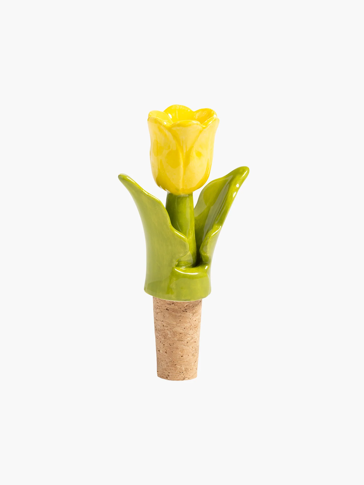 Tulip Bottle Stopper - Yellow