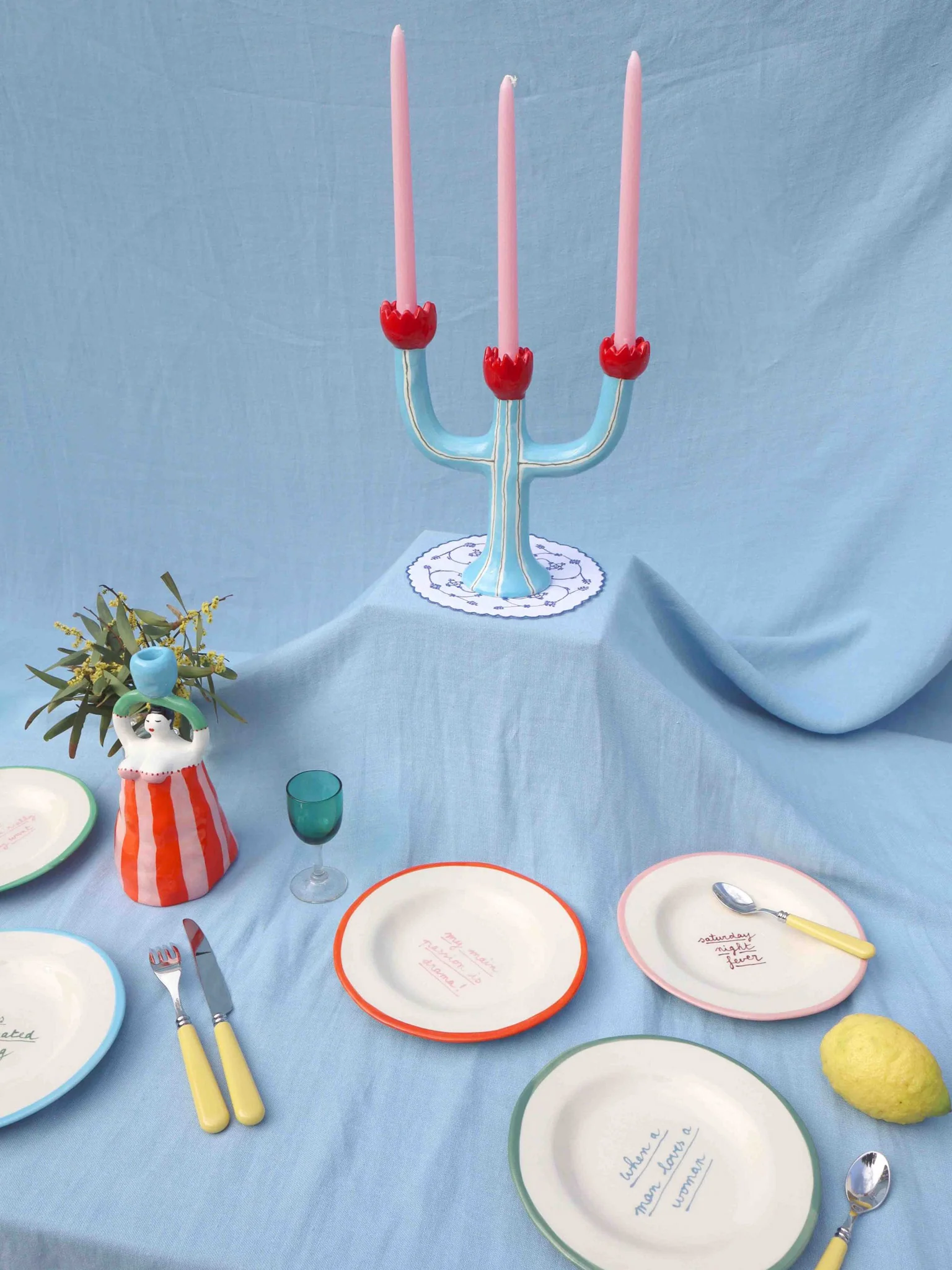 Tulip Candle Holder - Turquoise - Image 2