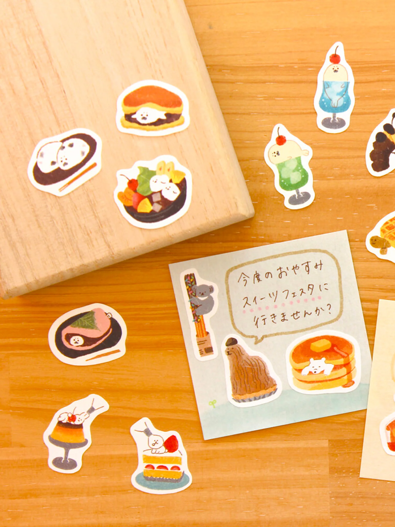 Washi Flake Stickers - Sweet Food Animals 2 - Image 2