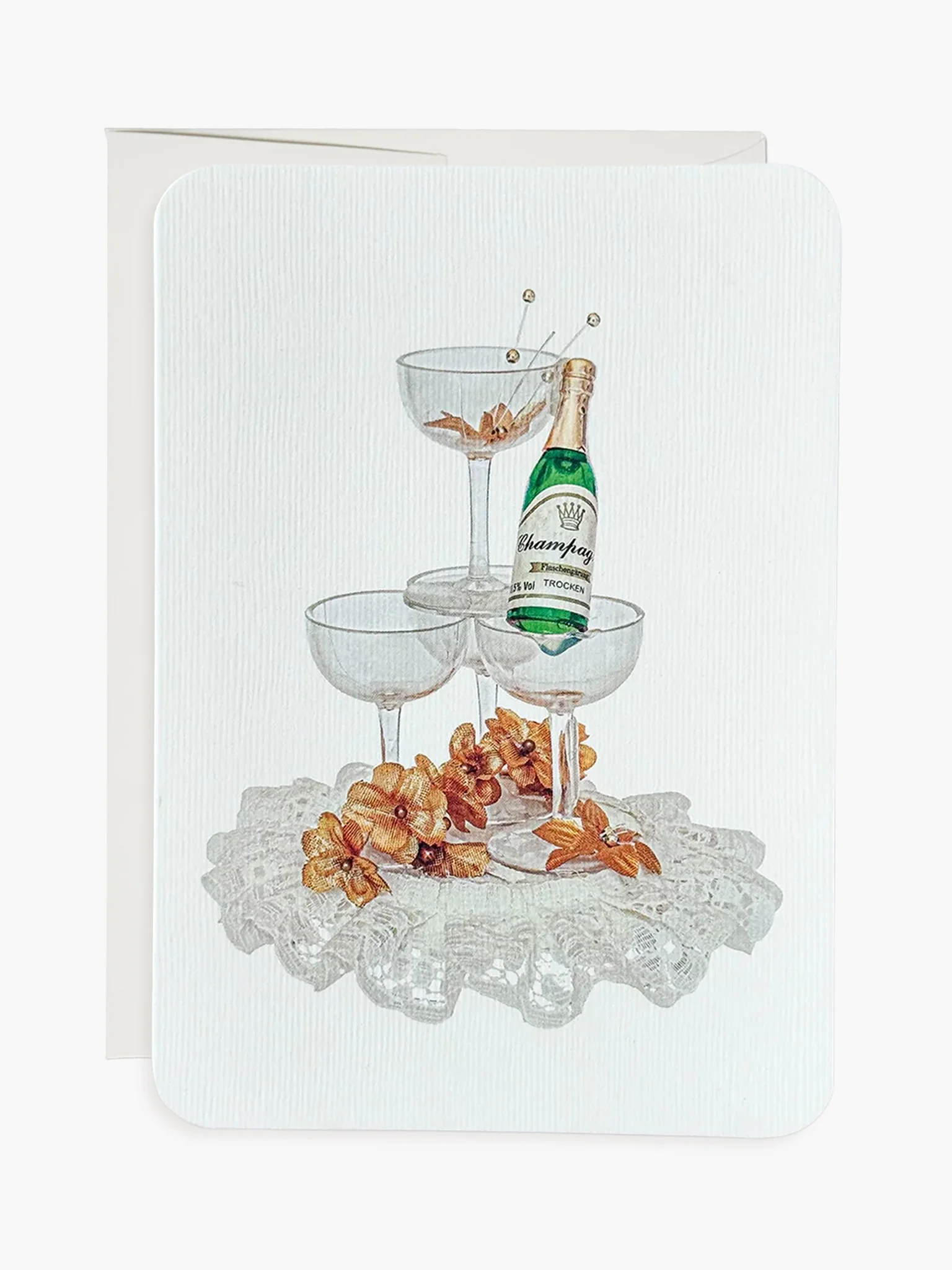 Wedding Cake Topper Card - Champagne