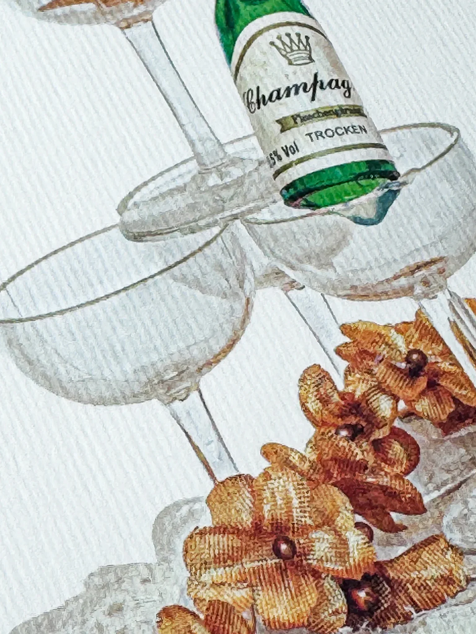Wedding Cake Topper Card - Champagne - Image 2