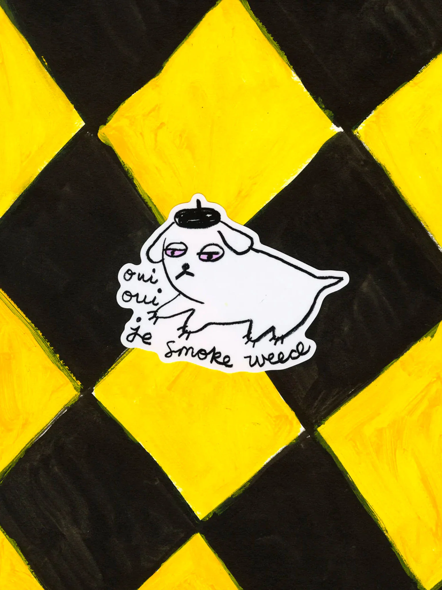 Weed Dog Sticker (Oui Oui Je Smoke Weed) - Image 3