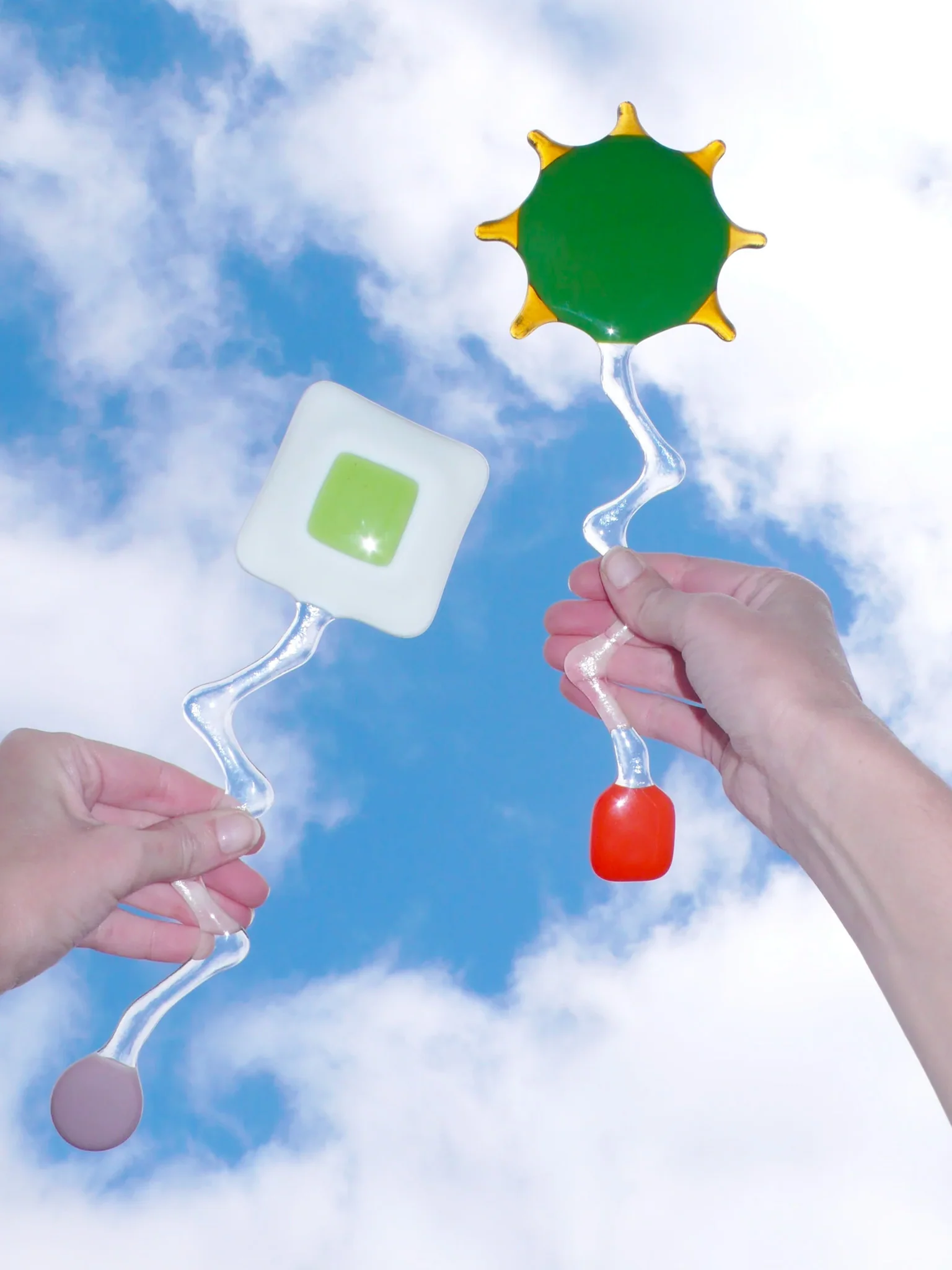 Wonky Glass Salad Server Set - Image 2