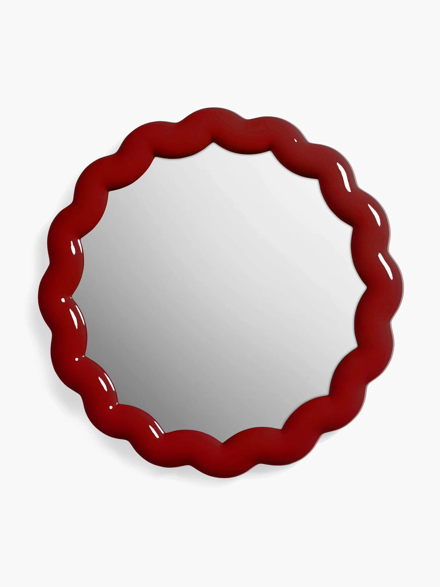 Zig Zag Mirror - Burgundy