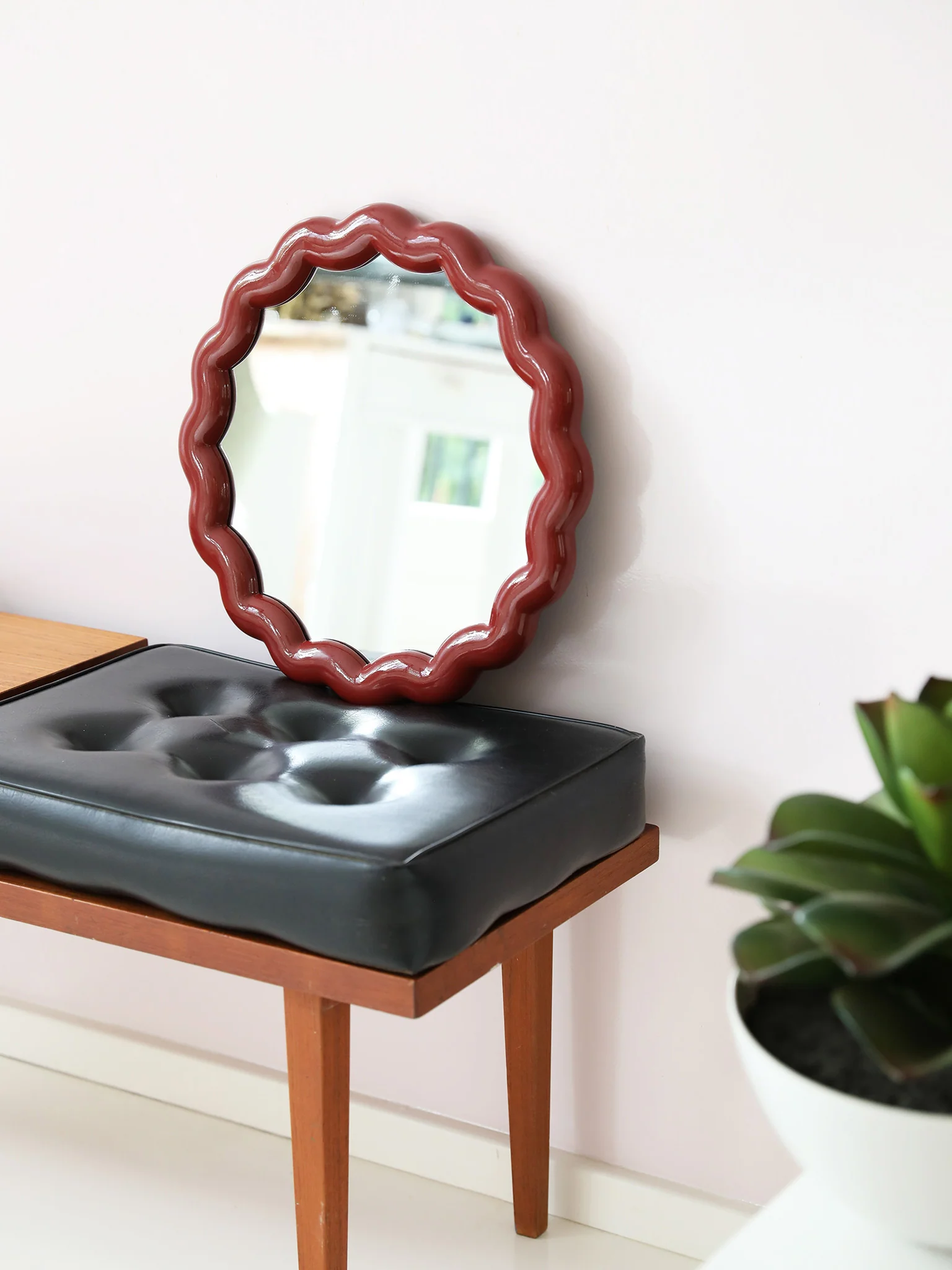 Zig Zag Mirror - Burgundy - Image 2